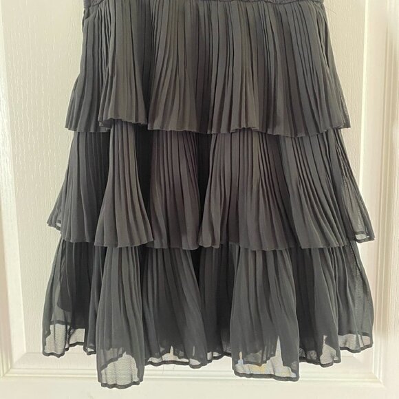 black Ruffled Mini Dress Sleeveless Size XS - Picture 3 of 10